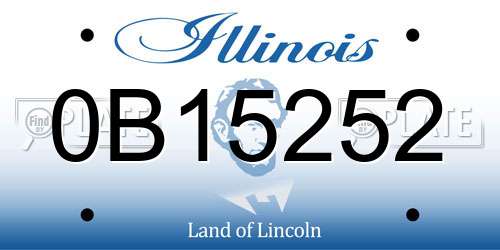 0B15252 Illinois License Plate