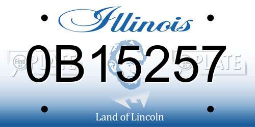 0B15257 Illinois License Plate