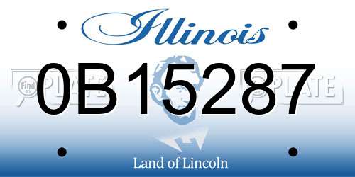 0B15287 Illinois License Plate