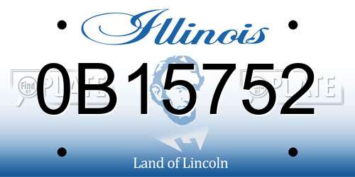 0B15752 Illinois License Plate