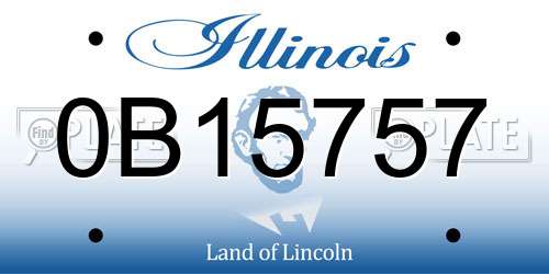 0B15757 Illinois License Plate