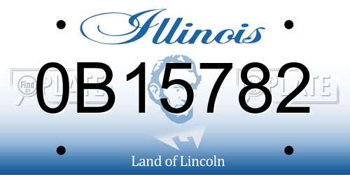 0B15782 Illinois License Plate