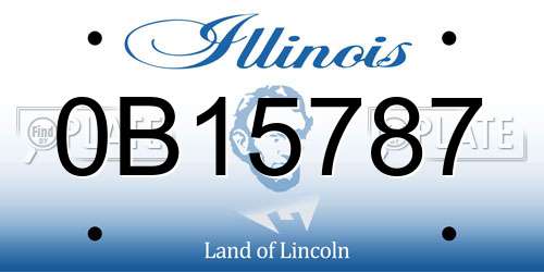 0B15787 Illinois License Plate