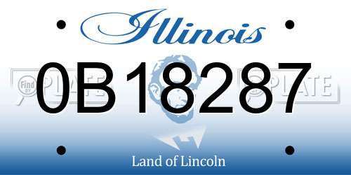 0B18287 Illinois License Plate