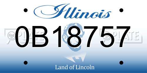 0B18757 Illinois License Plate