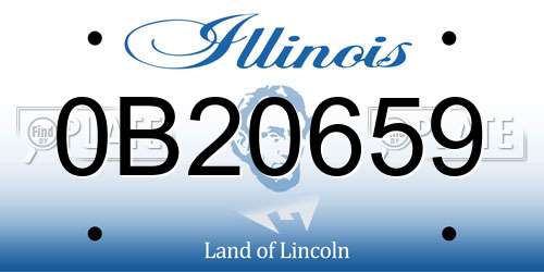 0B20659 Illinois License Plate