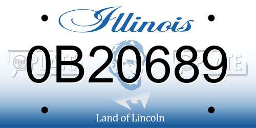 0B20689 Illinois License Plate
