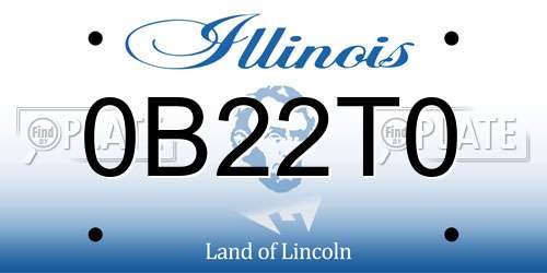 0B22T0 Illinois License Plate