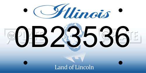 0B23536 Illinois License Plate