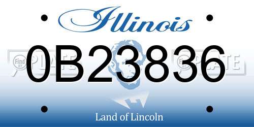 0B23836 Illinois License Plate