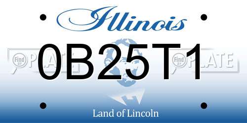 0B25T1 Illinois License Plate
