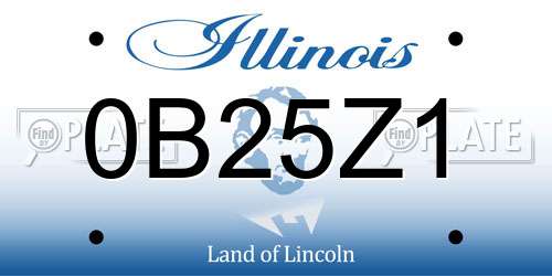 0B25Z1 Illinois License Plate