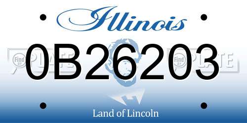 0B26203 Illinois License Plate