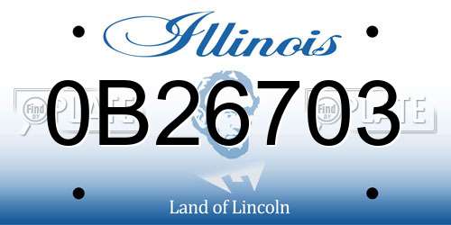 0B26703 Illinois License Plate