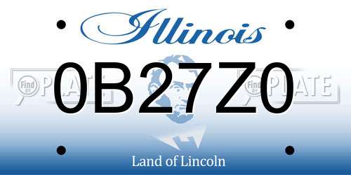 0B27Z0 Illinois License Plate