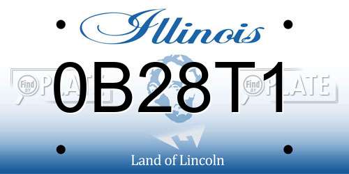 0B28T1 Illinois License Plate