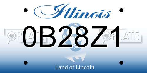 0B28Z1 Illinois License Plate