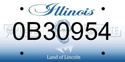 0B30954 Illinois License Plate