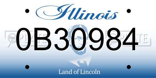 0B30984 Illinois License Plate