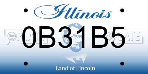 0B31B5 Illinois License Plate