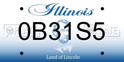 0B31S5 Illinois License Plate