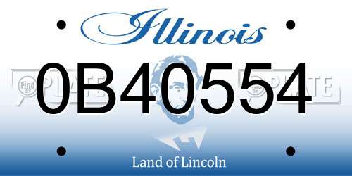 0B40554 Illinois License Plate