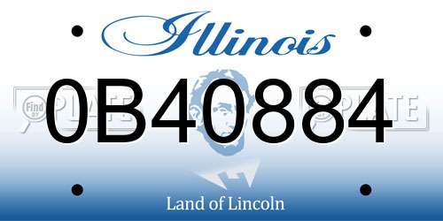 0B40884 Illinois License Plate