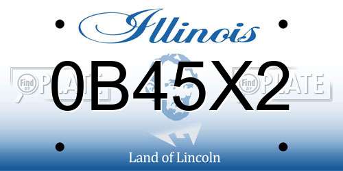 0B45X2 Illinois License Plate