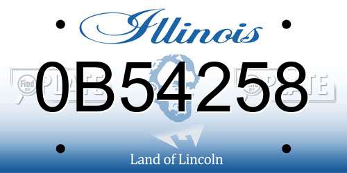 0B54258 Illinois License Plate