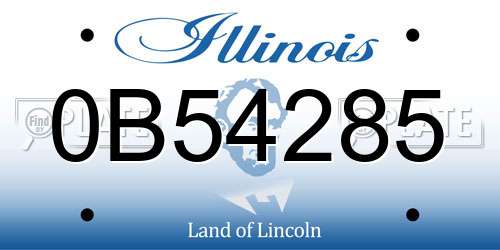 0B54285 Illinois License Plate