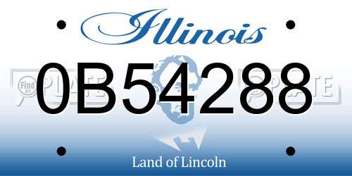 0B54288 Illinois License Plate
