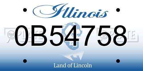 0B54758 Illinois License Plate
