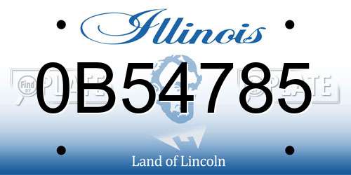 0B54785 Illinois License Plate