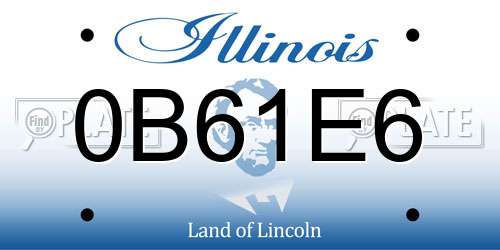 0B61E6 Illinois License Plate