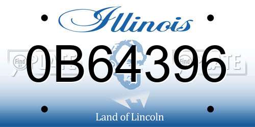 0B64396 Illinois License Plate