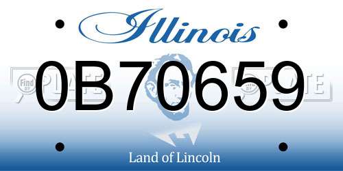 0B70659 Illinois License Plate