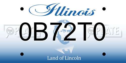 0B72T0 Illinois License Plate