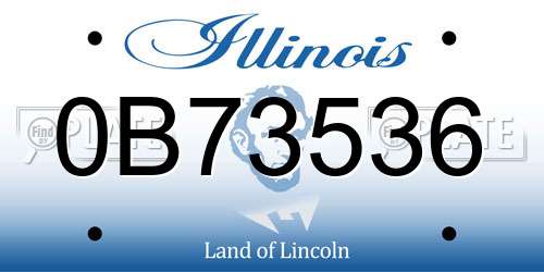 0B73536 Illinois License Plate