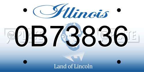 0B73836 Illinois License Plate