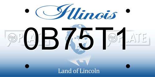 0B75T1 Illinois License Plate