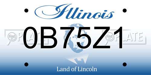 0B75Z1 Illinois License Plate