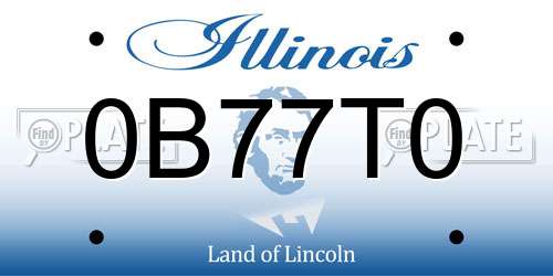 0B77T0 Illinois License Plate