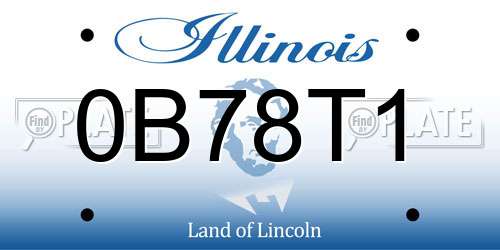 0B78T1 Illinois License Plate