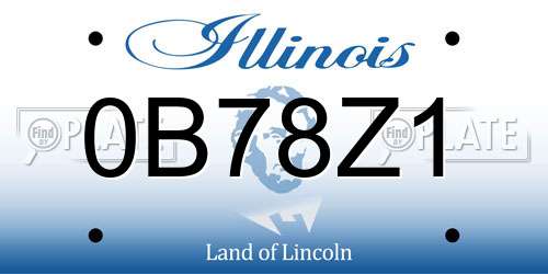 0B78Z1 Illinois License Plate