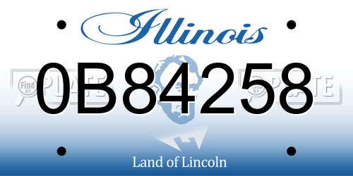 0B84258 Illinois License Plate