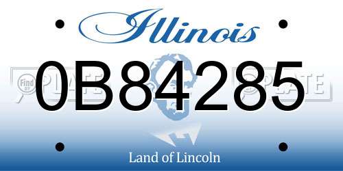 0B84285 Illinois License Plate