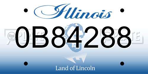 0B84288 Illinois License Plate