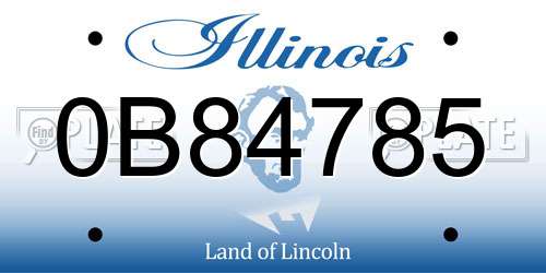 0B84785 Illinois License Plate