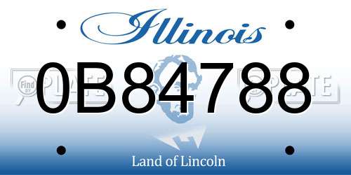 0B84788 Illinois License Plate