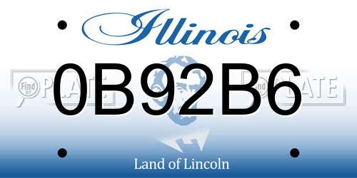 0B92B6 Illinois License Plate